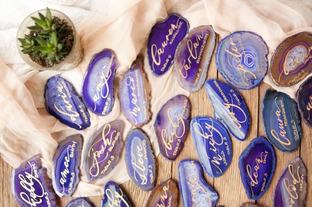 Ultra Violet Agate Place Cards