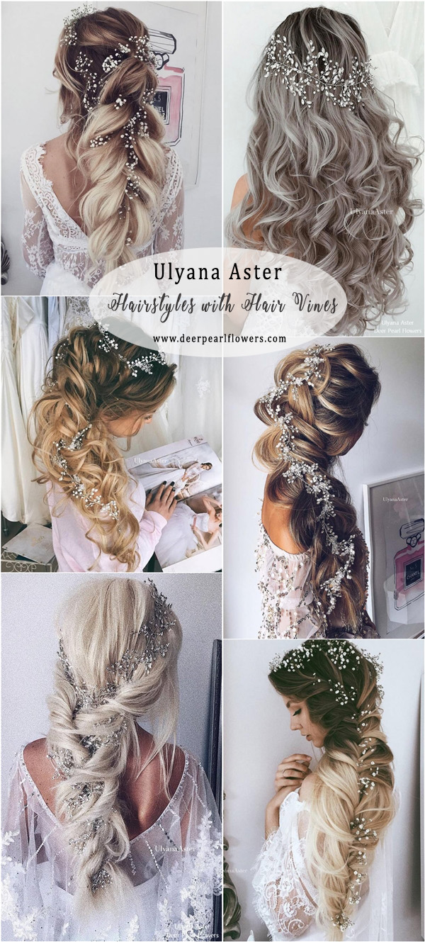 Ulyana Aster Long Wedding Hairstyles with Hair Vine