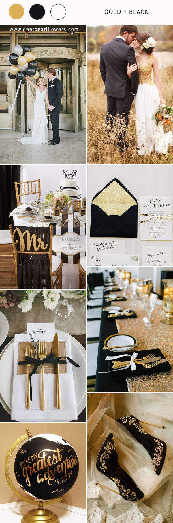 modern black and gold wedding colors