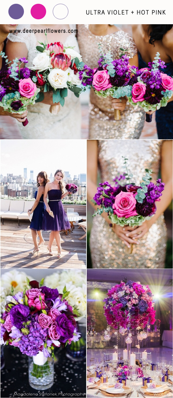 pantone wedding color 2018- Ultra violet and hot pink wedding color ideas