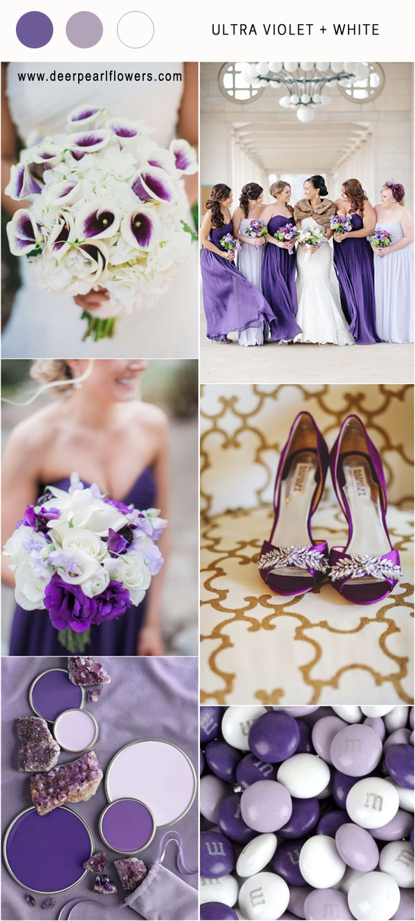 pantone wedding color 2018- Ultra violet ivory wedding color ideas