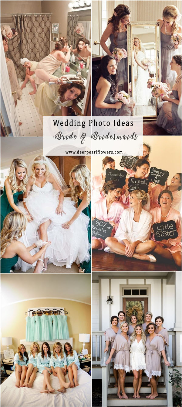 Bride and bridesmaids wedding photo ideas