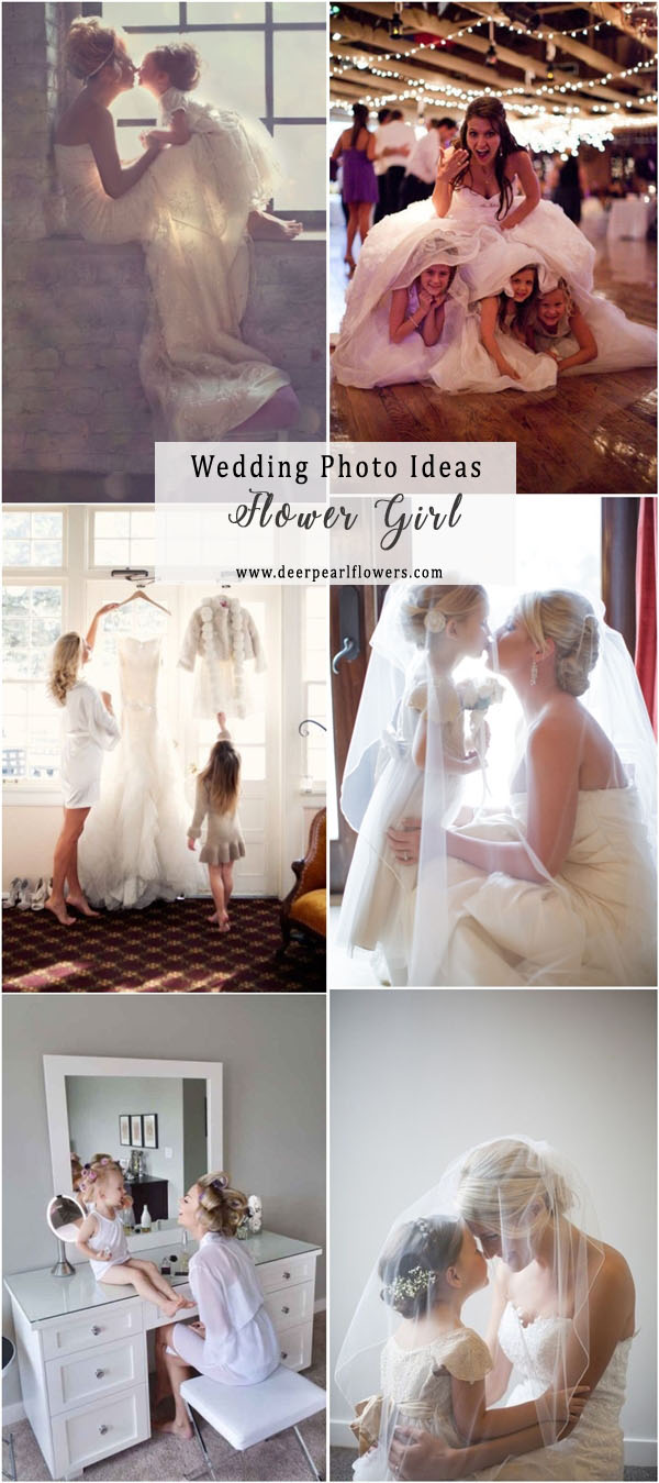Bride and flower girl wedding photo ideas