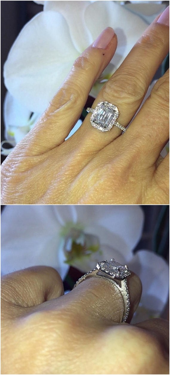 Diamond Halo Wedding Ring Platinum Setting