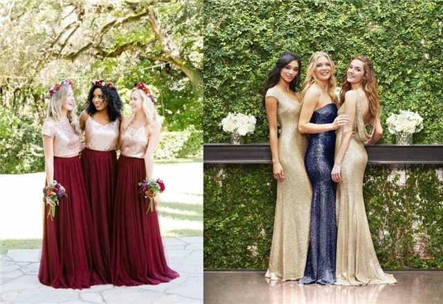 green gold bridesmaid dresses