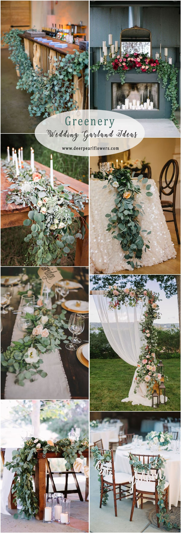 Greenery eucalyptus wedding garland ideas