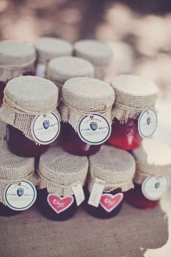 Homemade Jam Wedding Favours