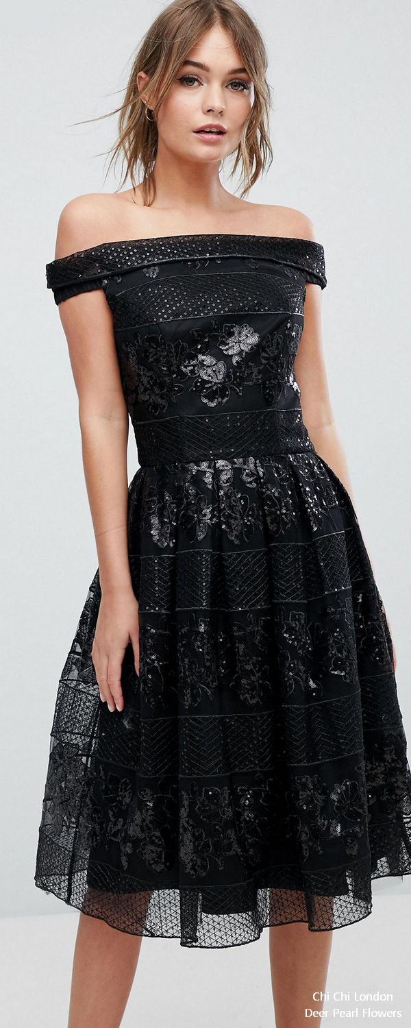 Strapless Embellished Midi Skater Dress 8969078-1-black