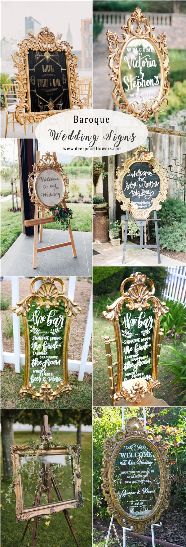 baroque vintage wedding signs