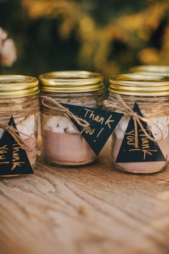 hot chocolate wedding favours
