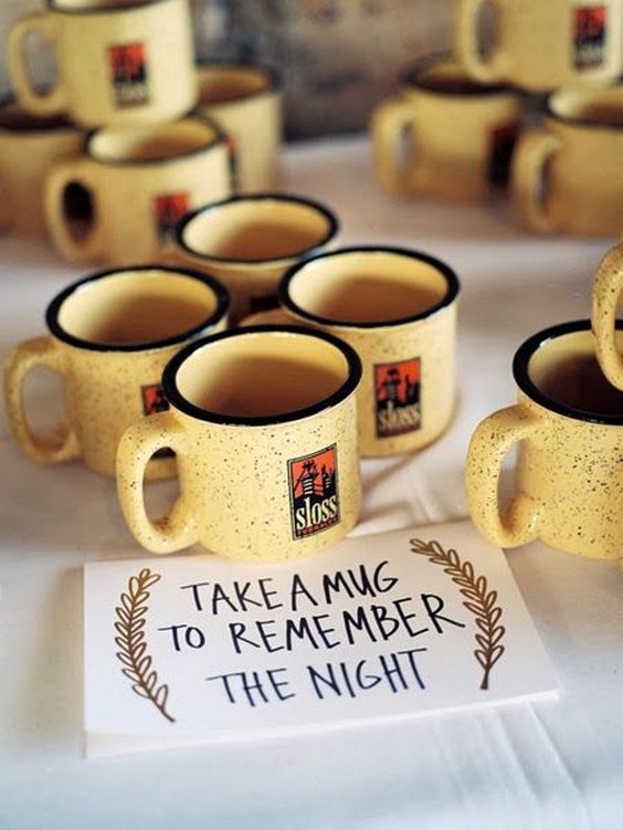 mug wedding favors for a fall or winter wedding