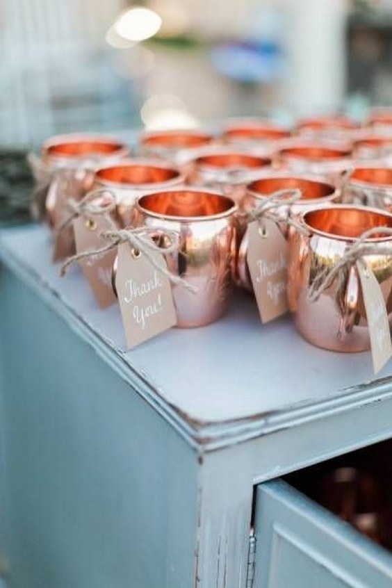 rustic copper wedding mug favors