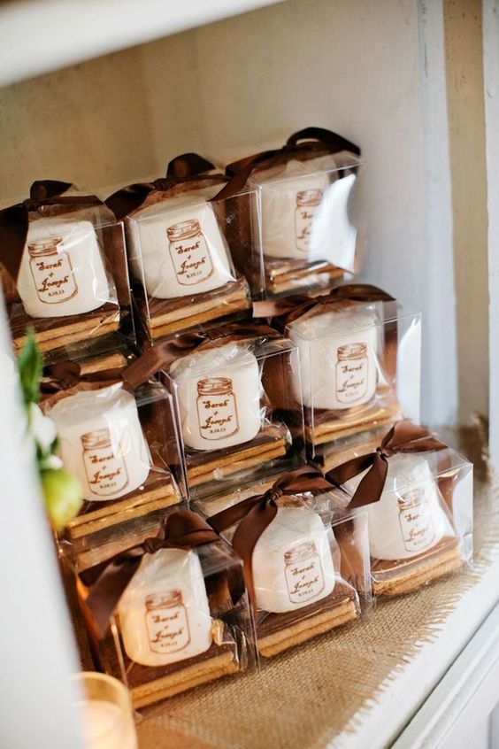 rustic fall smore wedding favors