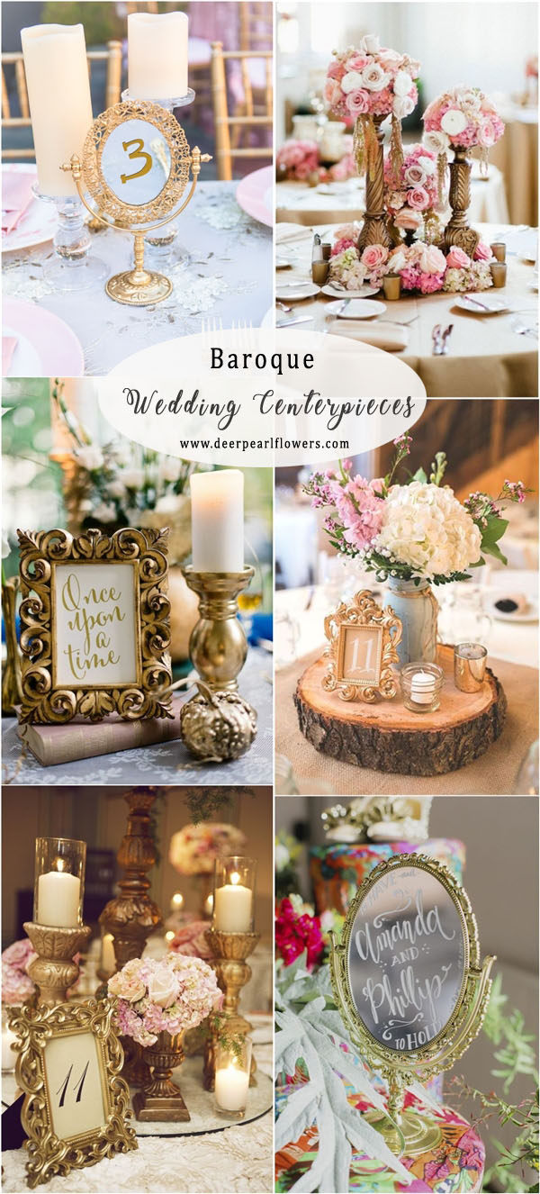 vintage baroque wedding centerpieces