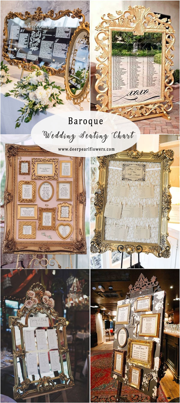 vintage baroque wedding seating chart ideas