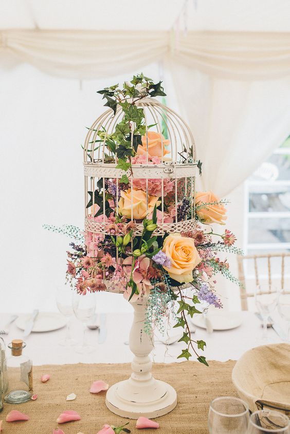 Beautiful Birdcage Wedding Centrepiece