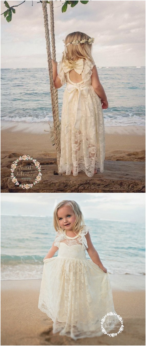 lace boho flower girl dresses