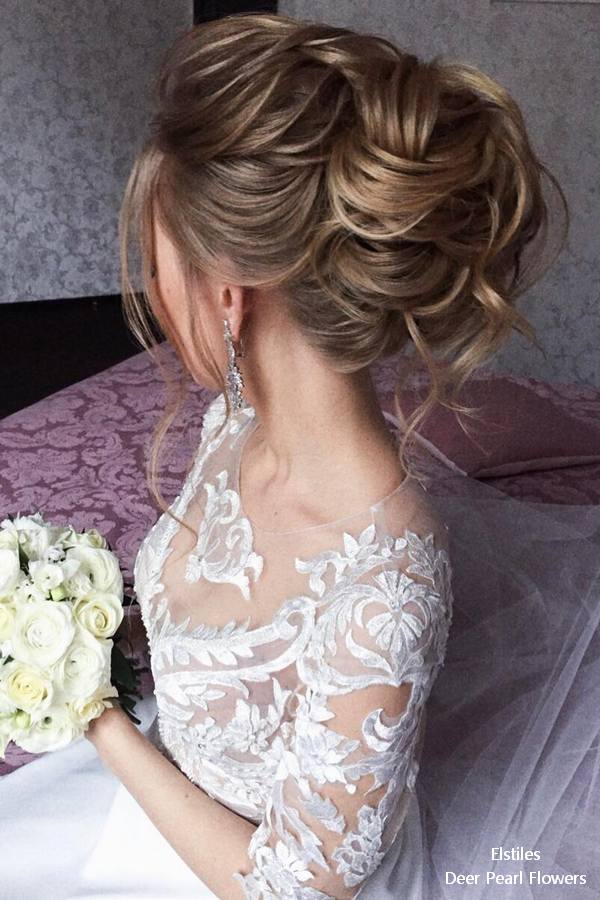 Elstiles long wedding updo hairstyles for bride