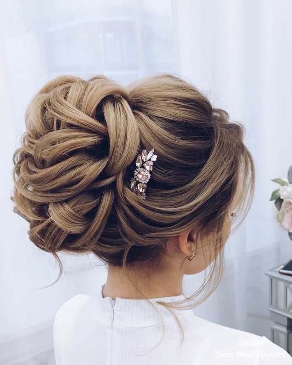 Elstiles long wedding updo hairstyles for bride