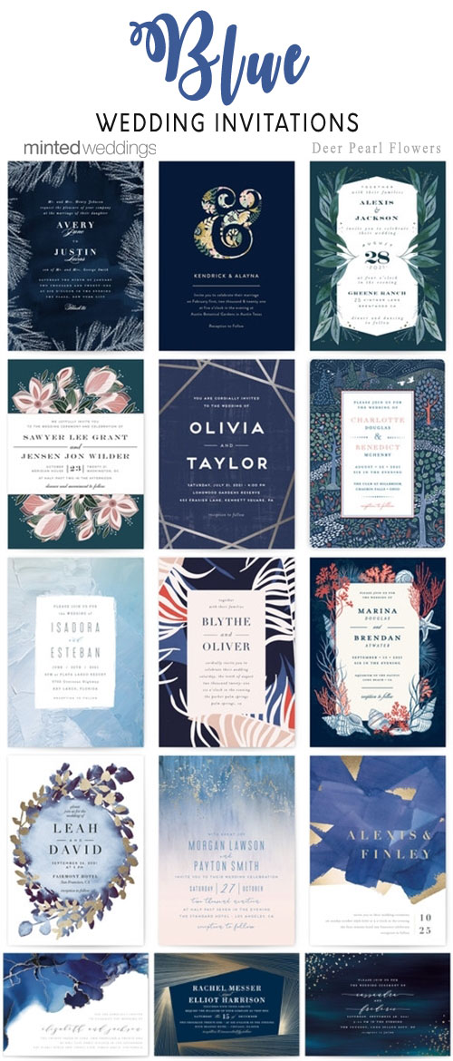 Minted blue wedding invitations