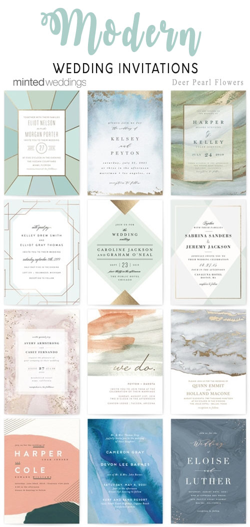 Minted modern wedding invitations