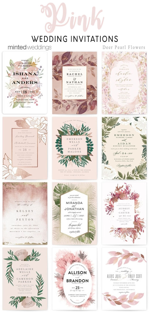 Minted pink wedding invitations