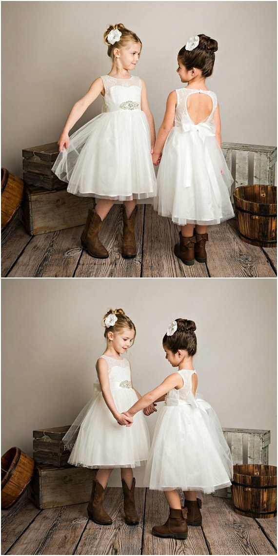 Open Back Flower Girl Dress