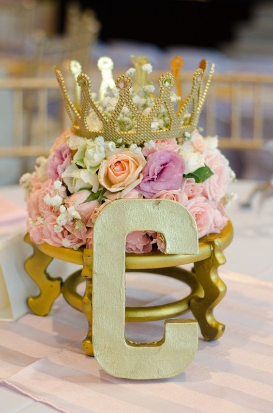 Royal crown wedding centerpiece