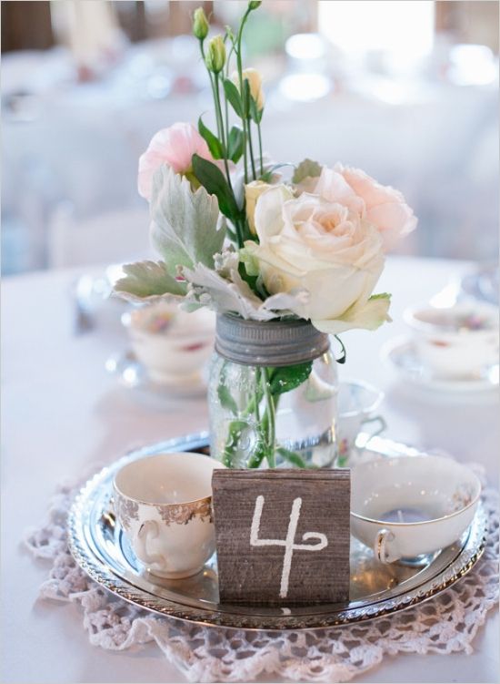 Tasteful Teacup Wedding Centerpiece