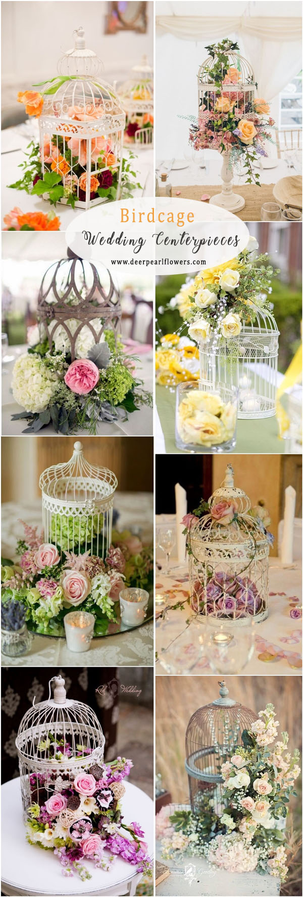 Vintage Birdcage Wedding Centrepieces