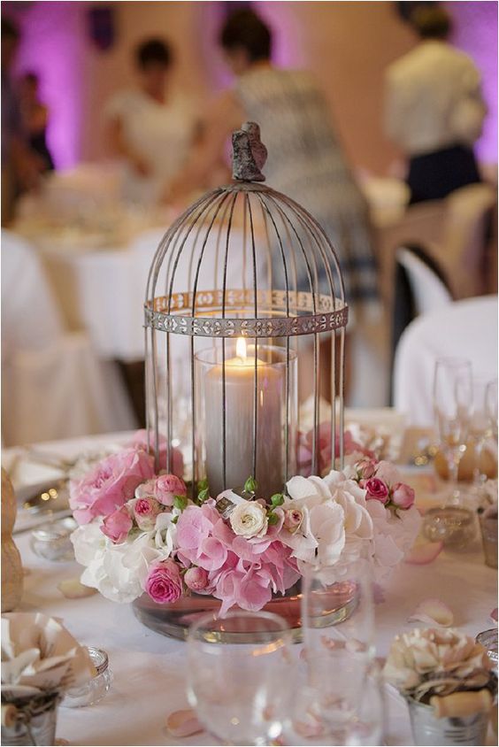 Wedding candle birdcage wedding centerpiece