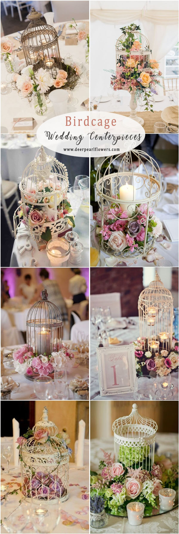 birdcage wedding centerpiece ideas for vintage wedding