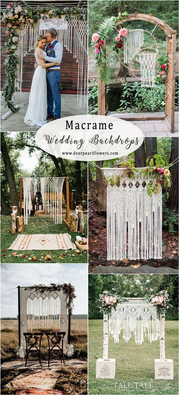 Bohemian macrame wedding arch decor ideas