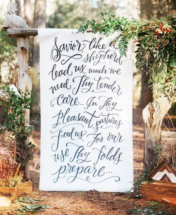 Calligraphy backdrop by Paperglaze Calligraphy