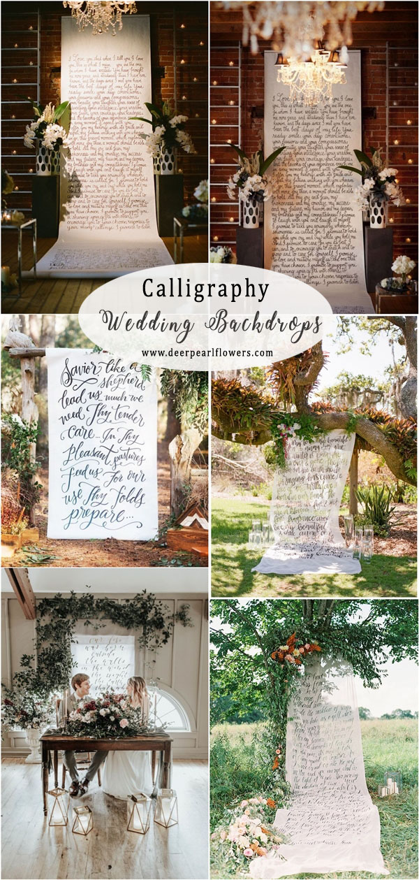 Calligraphy wedding ceremony backdrops