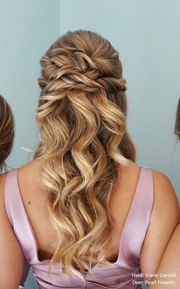 Half up half down wedding hairstyles from Heidi Marie Garrett