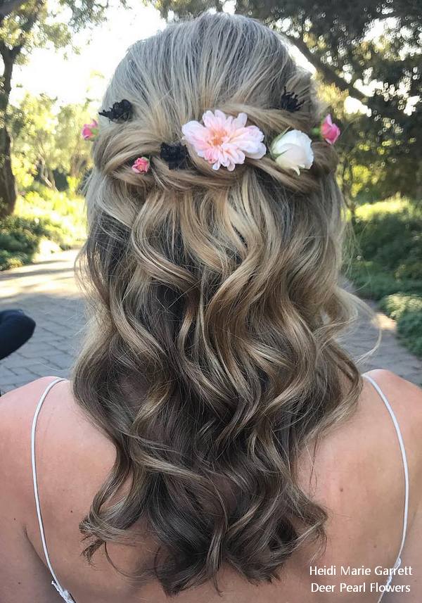 Half up half down wedding guest hairstyles