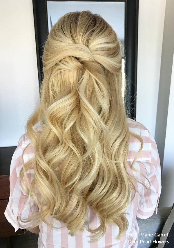 Half up half down wedding hairstyles from Heidi Marie Garrett