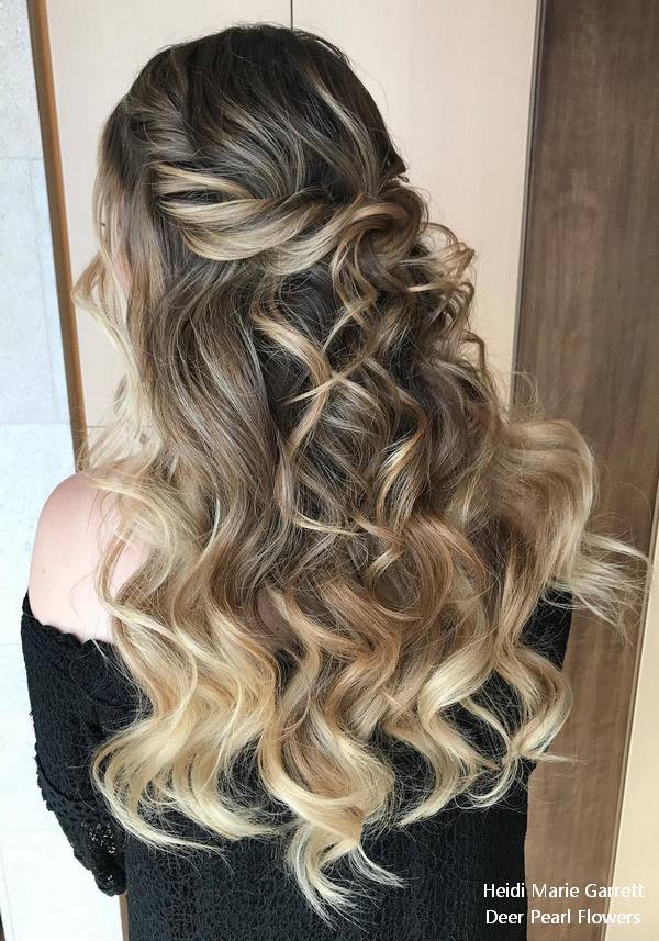 Half up half down wedding hairstyles from Heidi Marie Garrett