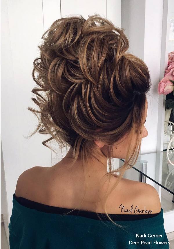 Nadi Gerber high updo medium length wedding hairstyles