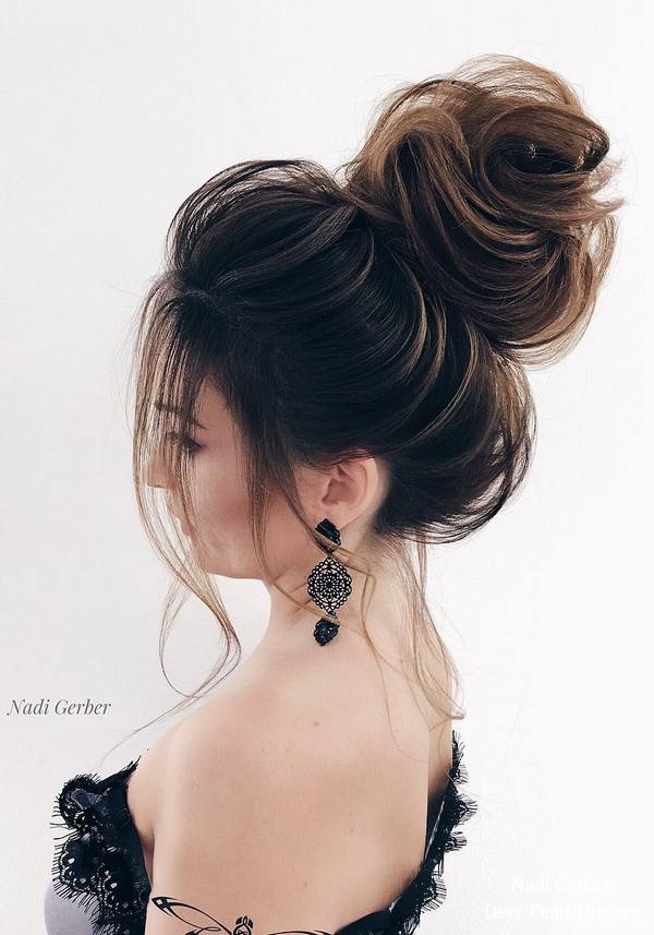 Top 20 High Bun Wedding Updo Hairstyles | Deer Pearl ...