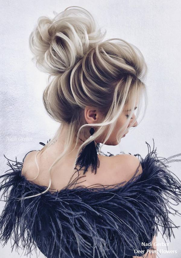 Top 20 High Bun Wedding Updo Hairstyles  Deer Pearl 