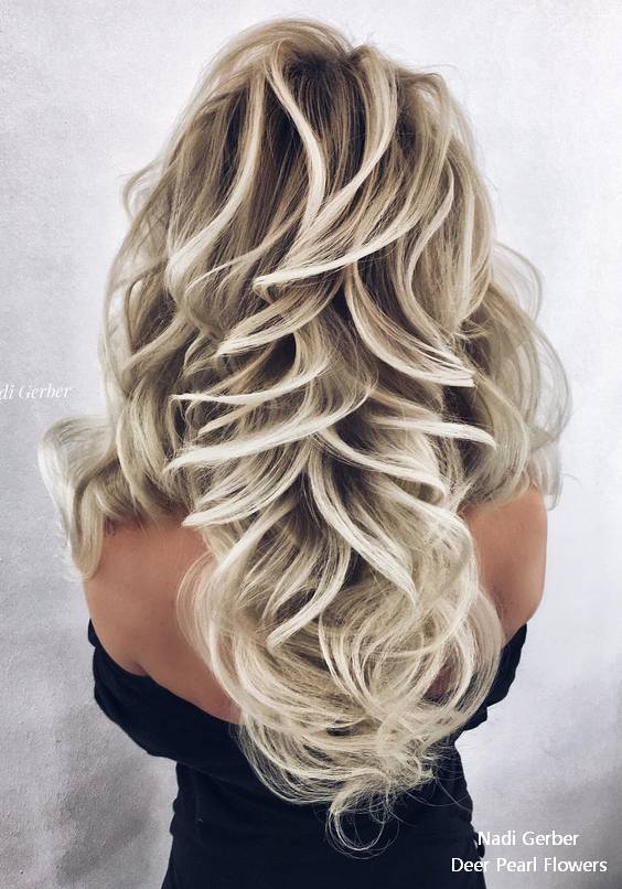 Nadi Gerber long wavy wedding hairstyles