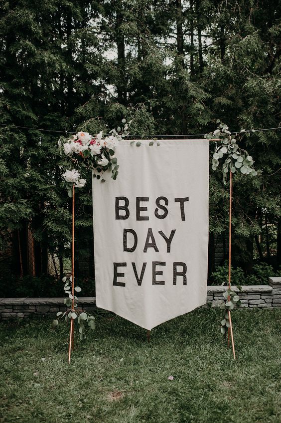 best day ever banner backdrop for weddings