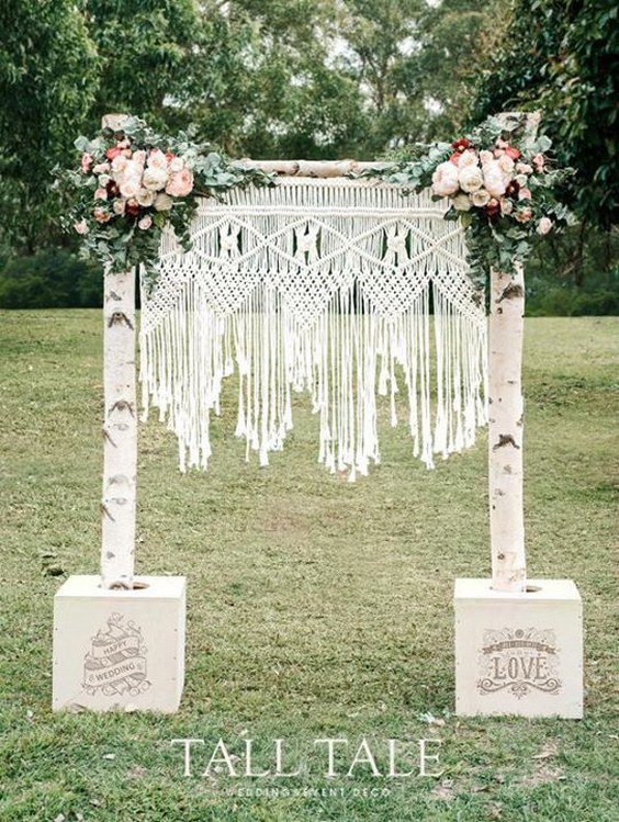 boho macrame wedding arch