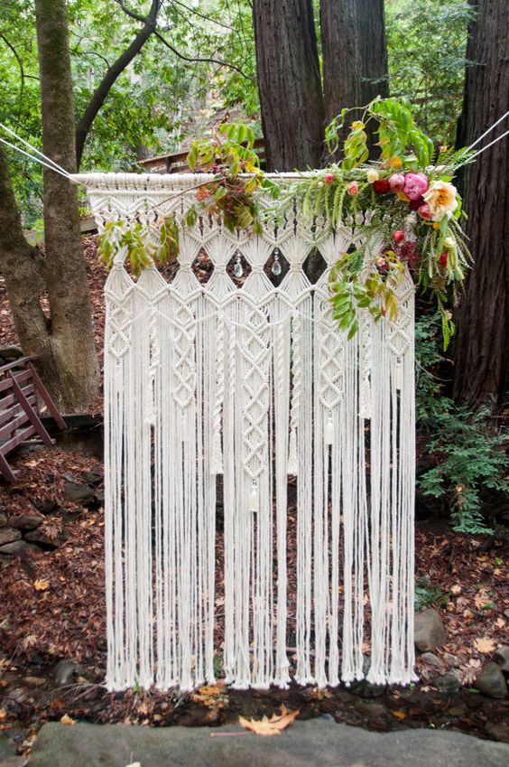 boho macrame wedding backdrop