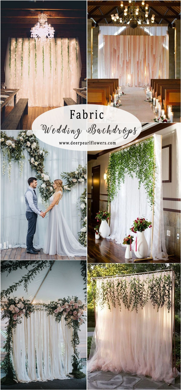wedding ceremony backdrop with fabric