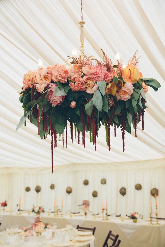 Floral Chandeliers Hanging Centerpieces and Floral Installations