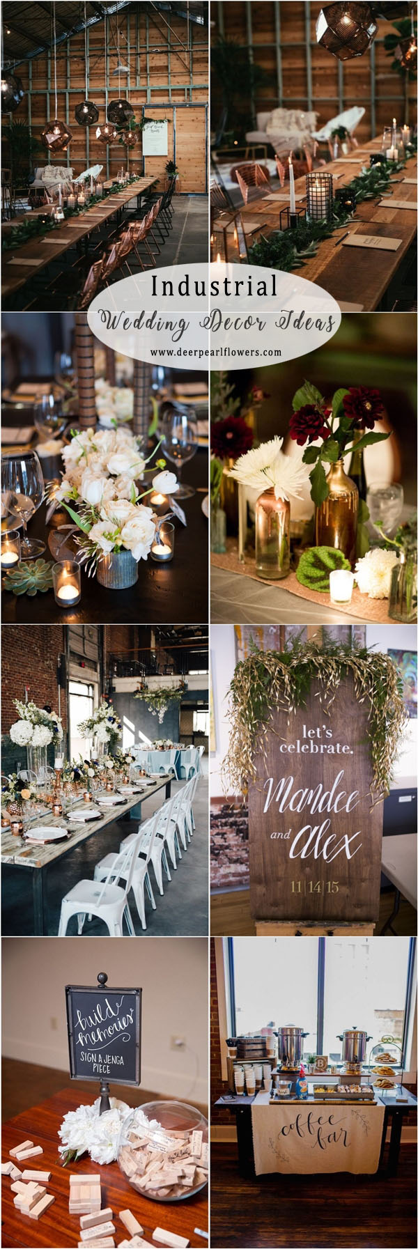 Industrial country rustic wedding decor ideas