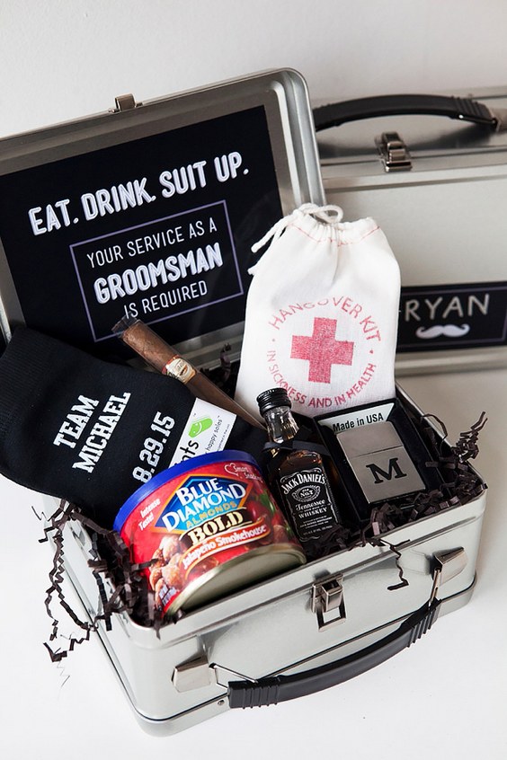 box for men groomsmen proposal ideas